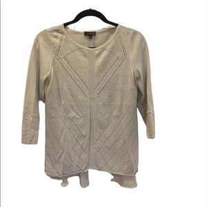 The Limited white 3/4 length Sleeve Sweater Size Medium